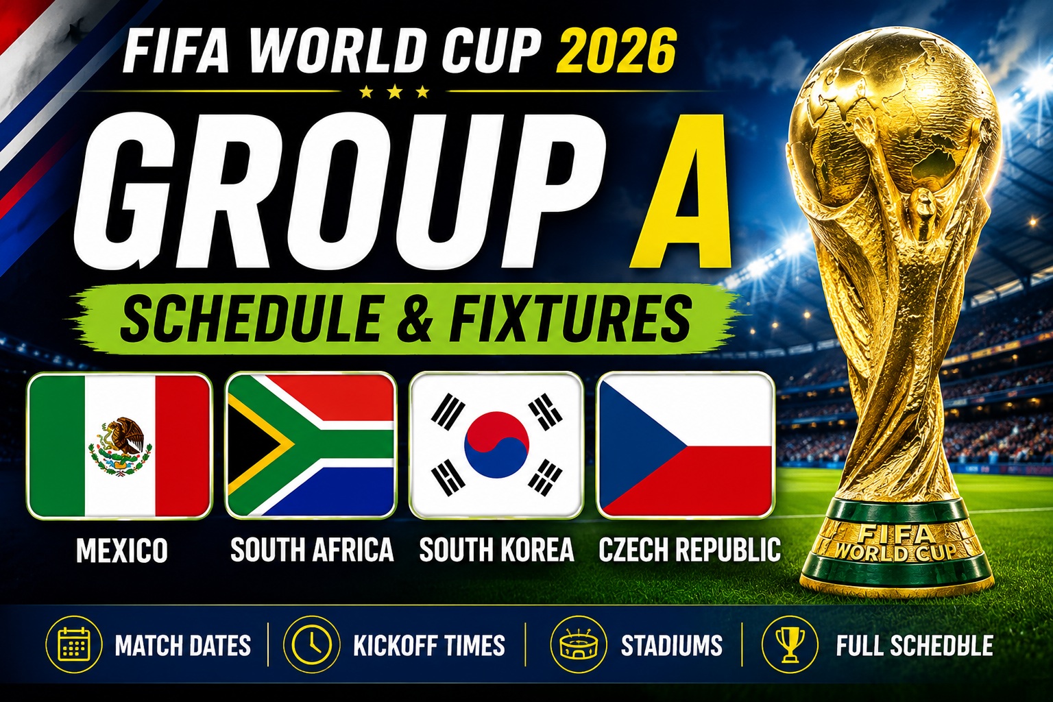Fifa World Cup Group A Fixtures kick off times
