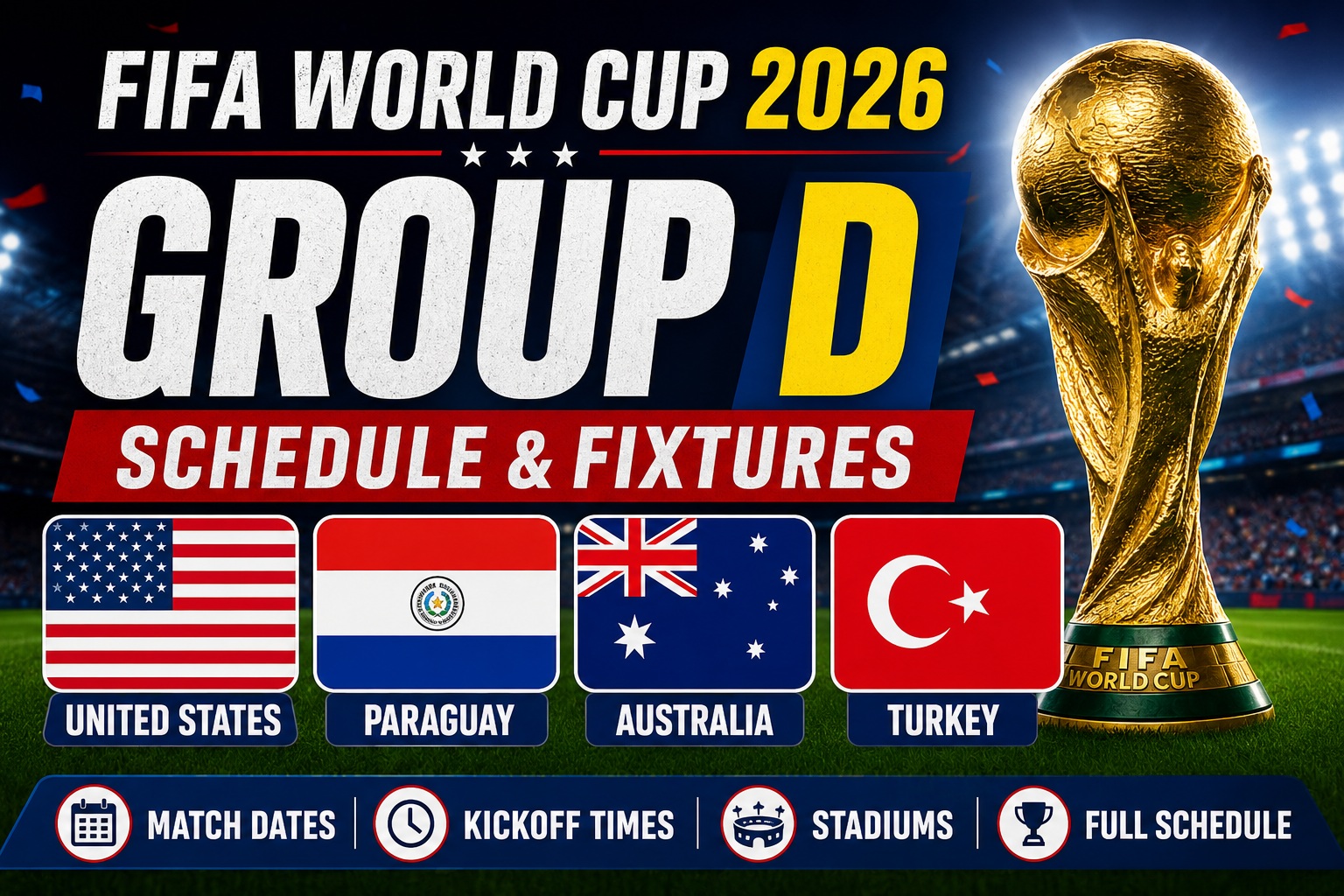 Fifa World cup 2026 Group D Schedule Match Dates and day by day